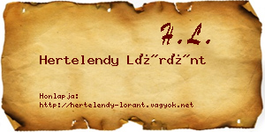 Hertelendy Lóránt névjegykártya